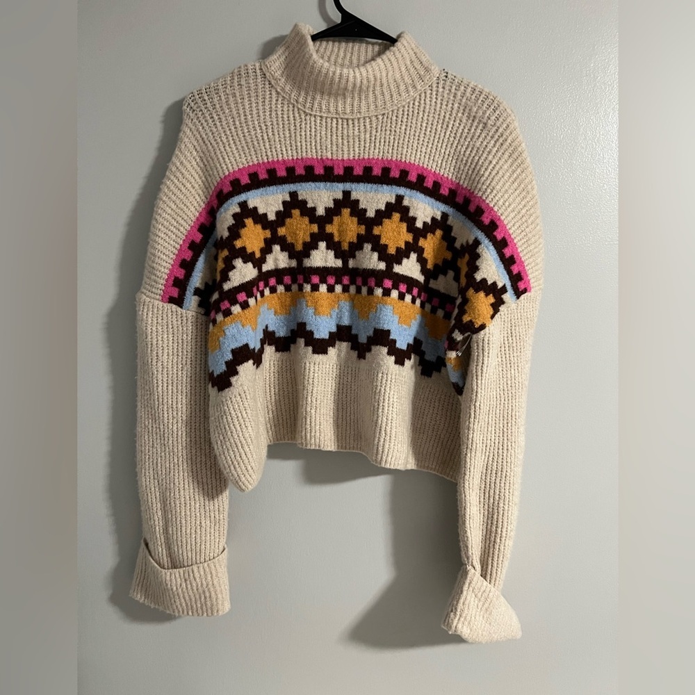 Cozy Multicolor Turtleneck Sweater